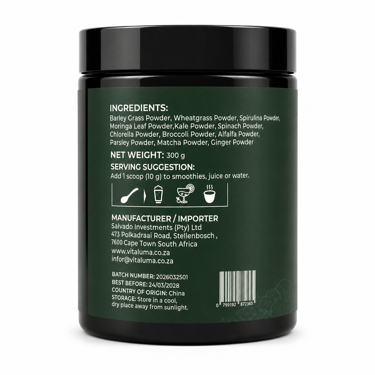 VitaLuma 12 Organic Superfood Greens Mix - 300g
