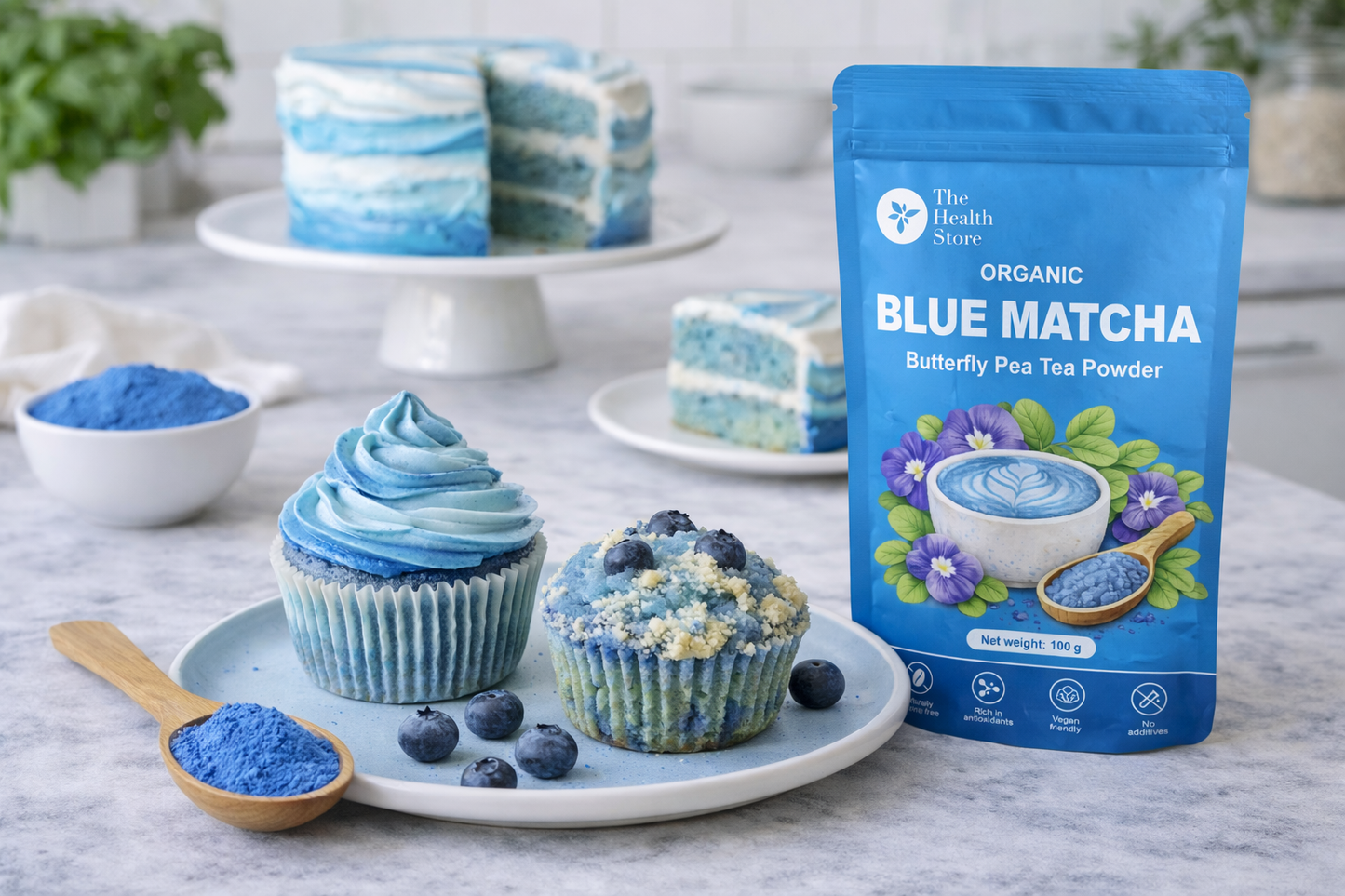 Organic Blue Matcha Butterfly Pea Tea Powder - 100g