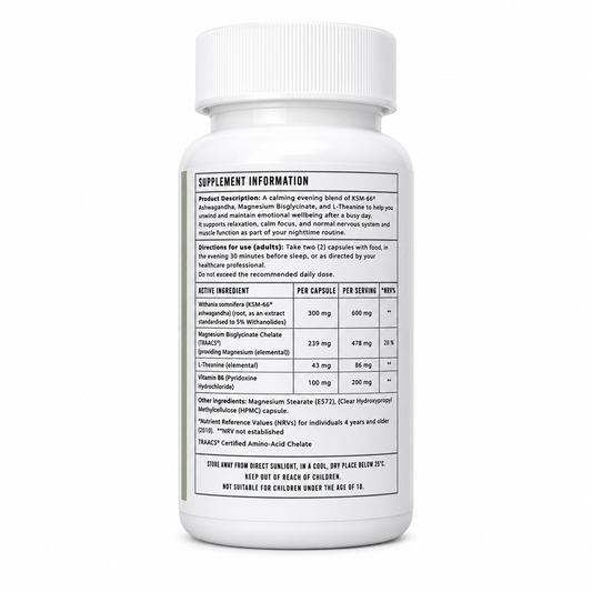 Night Unwind - KSM-66 Ashwagandha, L-Theanine & Magnesium - Capsules 60s