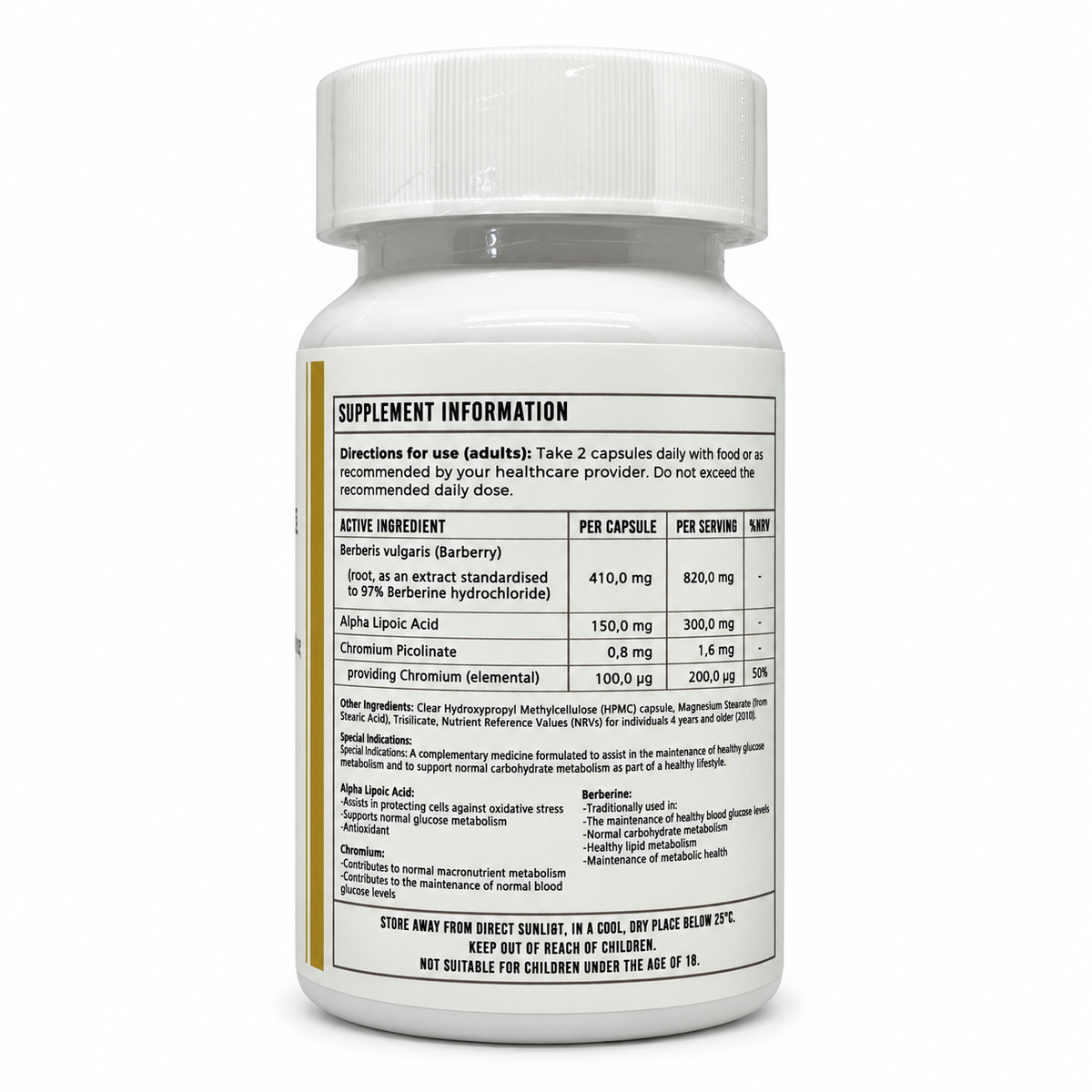 Metabolic Balance - Berberine, Alpha Lipoic Acid & Chromium - 60 Capsules