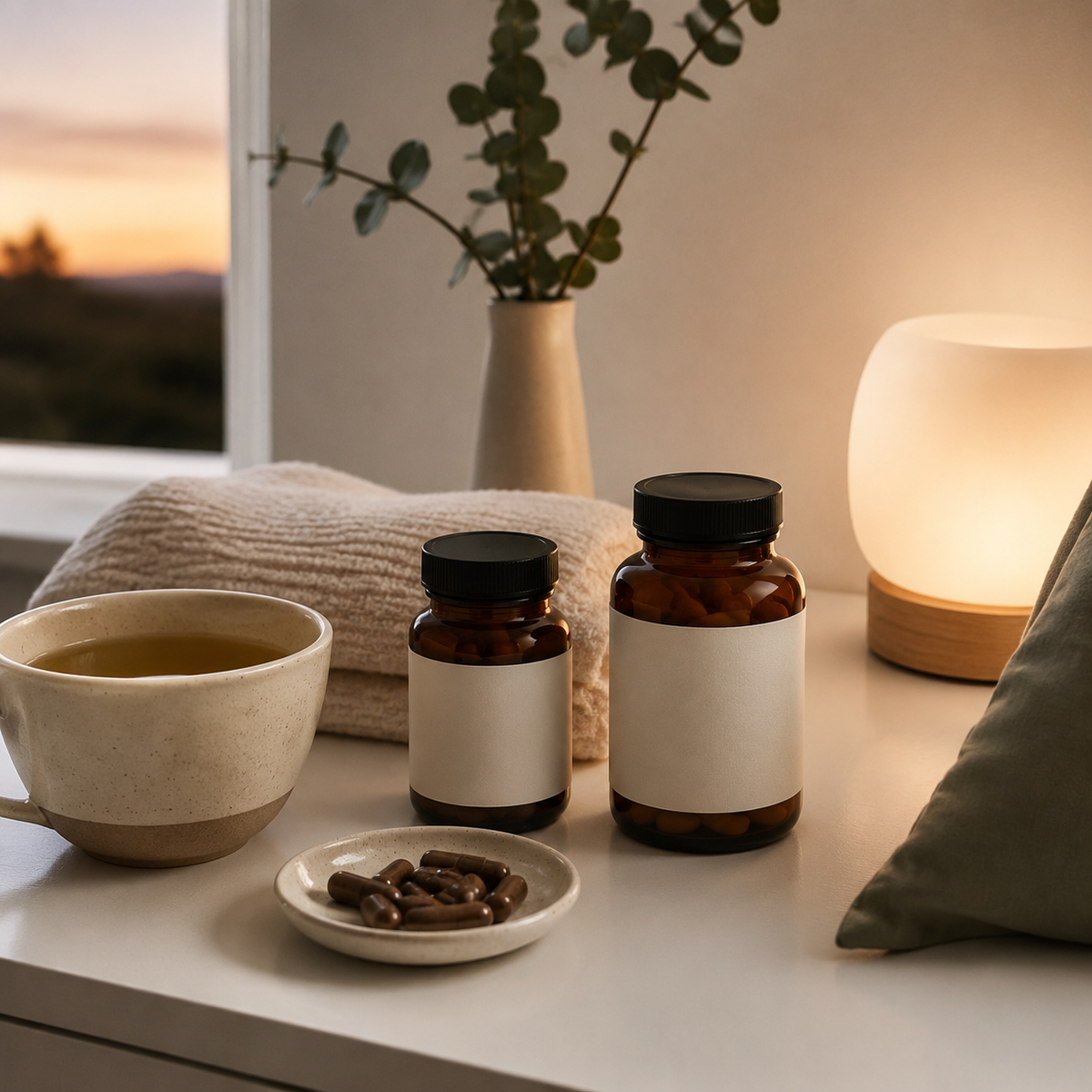 Calm evening wellness and recovery ritual