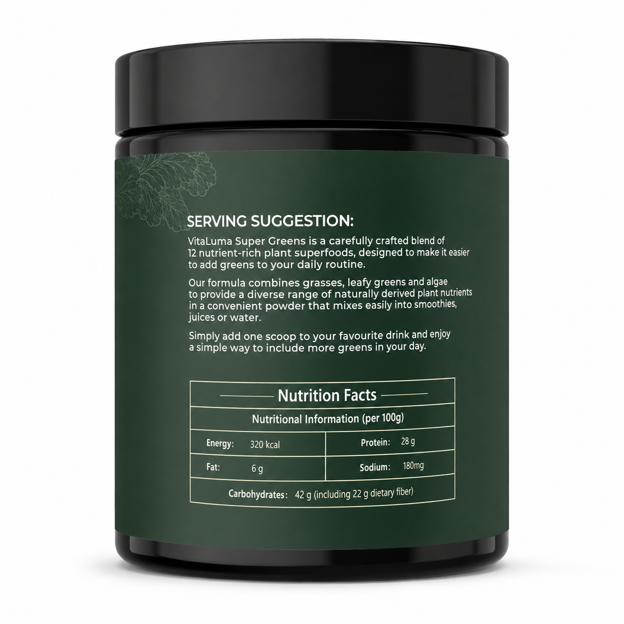 VitaLuma 12 Organic Superfood Greens Mix - 300g