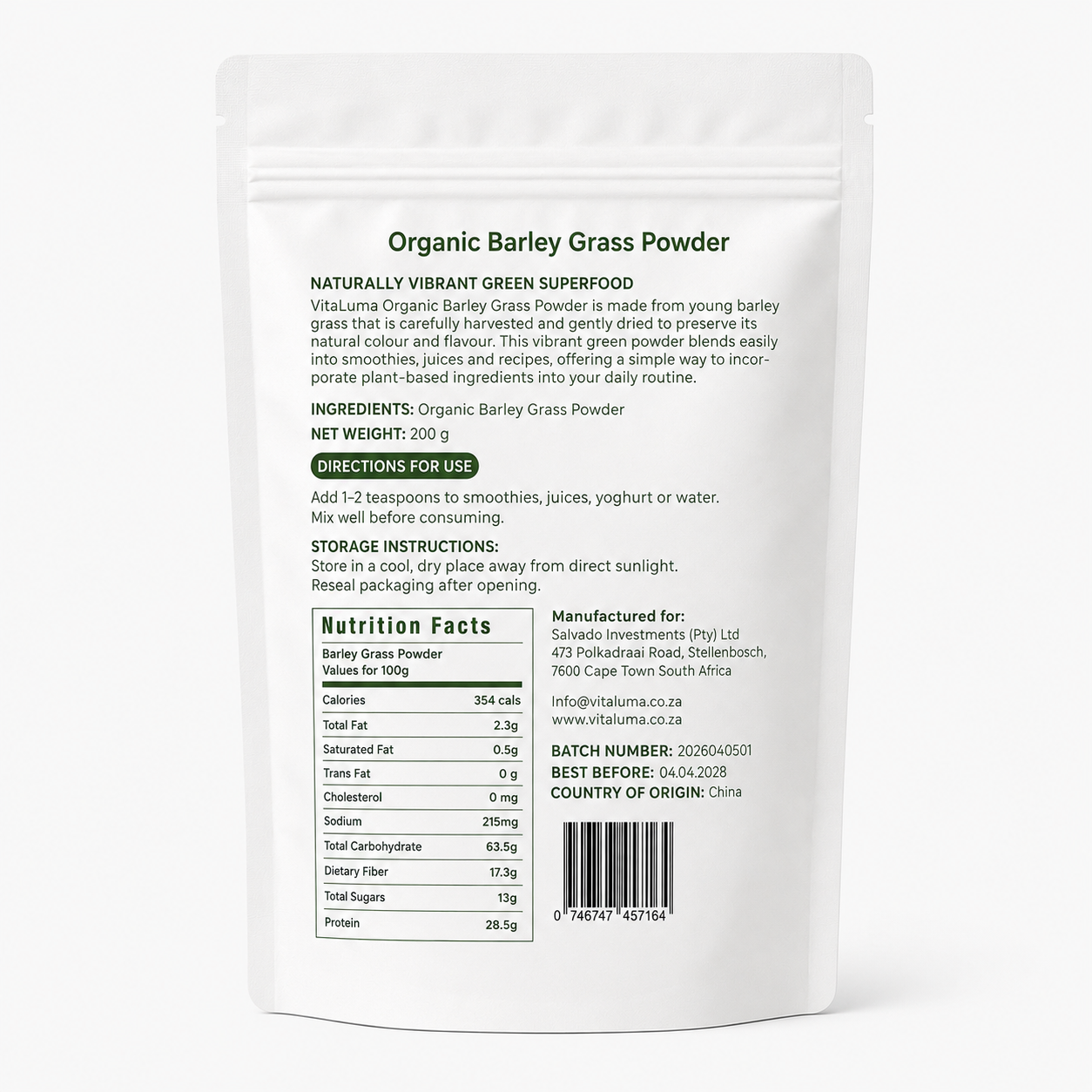 Organic Barley Grass Powder- 200g