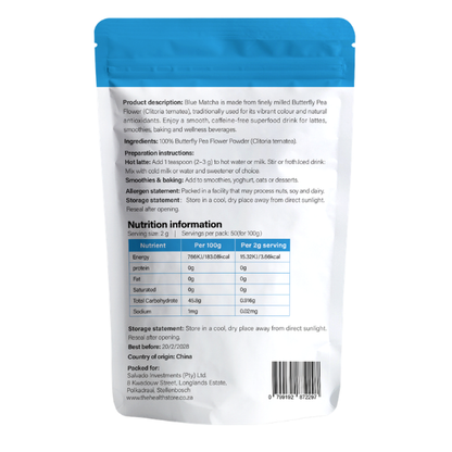Organic Blue Matcha Butterfly Pea Tea Powder - 100g