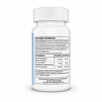 Calm Focus (Day) KSM-66 Ashwagandha & L-Theanine - 60 Capsules