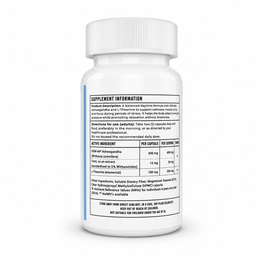 Calm Focus (Day) KSM-66 Ashwagandha & L-Theanine - 60 Capsules