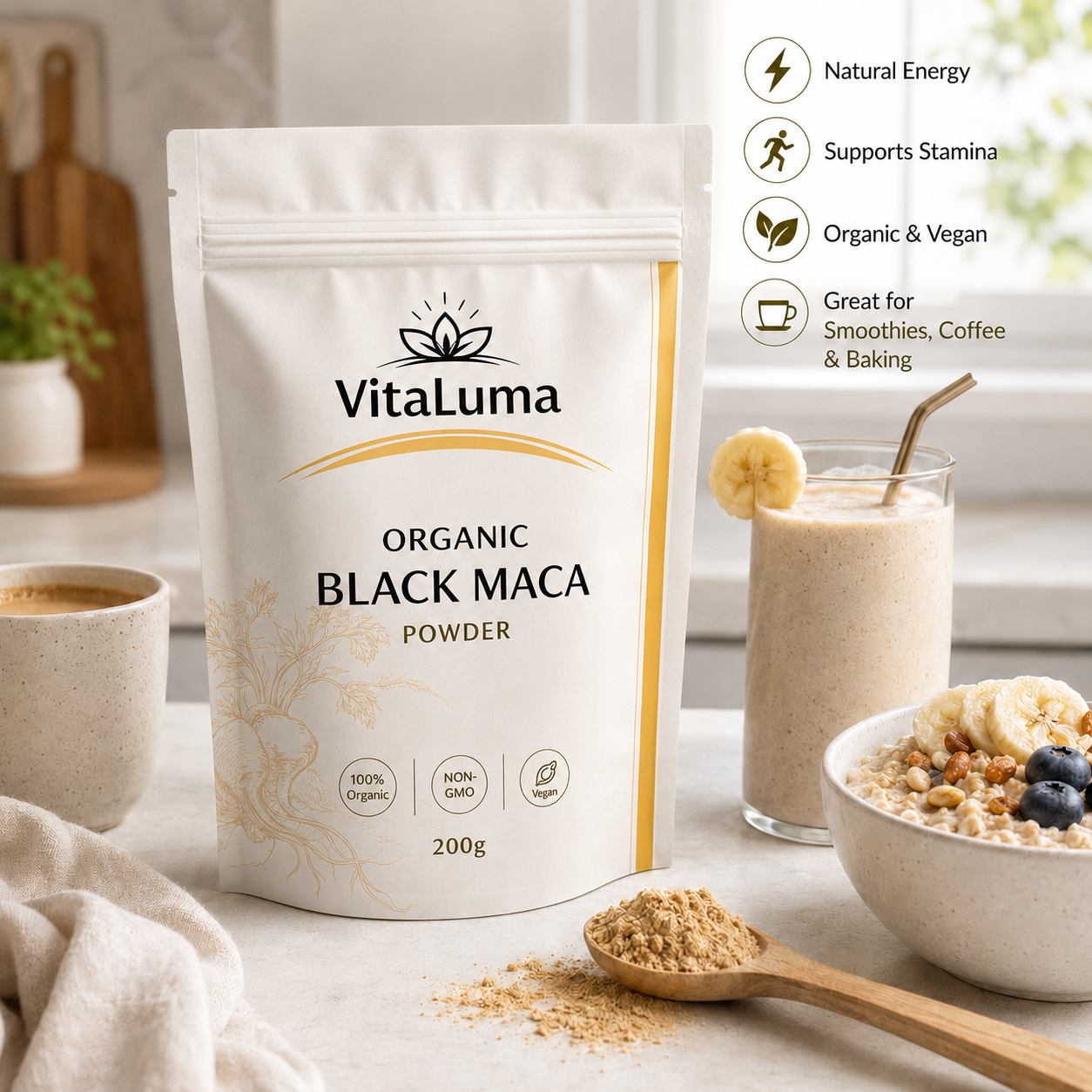 Organic Black Maca Powder - 200g