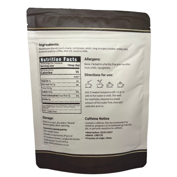 Organic Lion's Mane Mushroom Coffee Powder - 100g