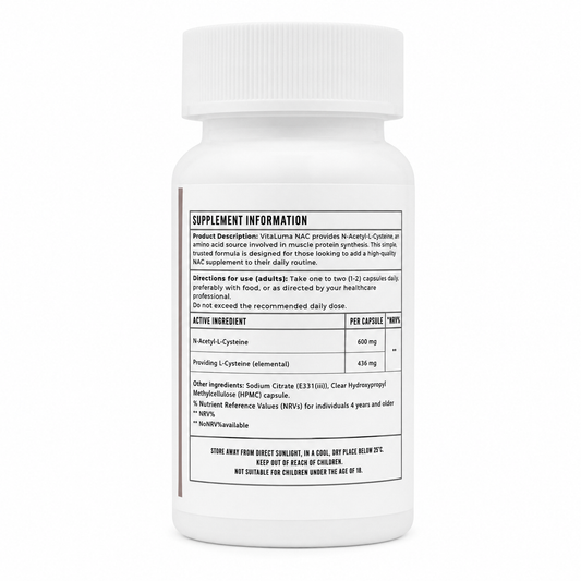 NAC (N-Acetyl-L-Cysteine) 600mg - 60 Capsules