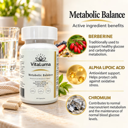 VitaLuma Metabolic Balance — benefits of Berberine, Alpha Lipoic Acid and Chromium