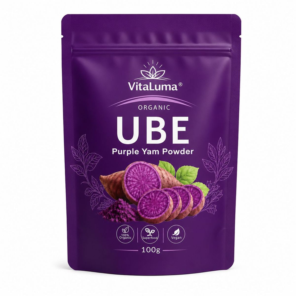 VitaLuma Organic Ube Purple Yam Powder 100g